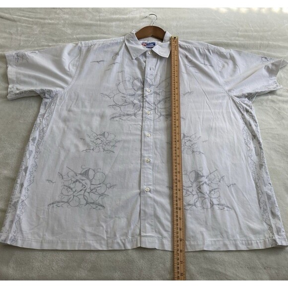 Pelagic Mens Shirt Extra Large Button Up Reverse Print Camp Marlin Fish Resort - Picture 5 of 9